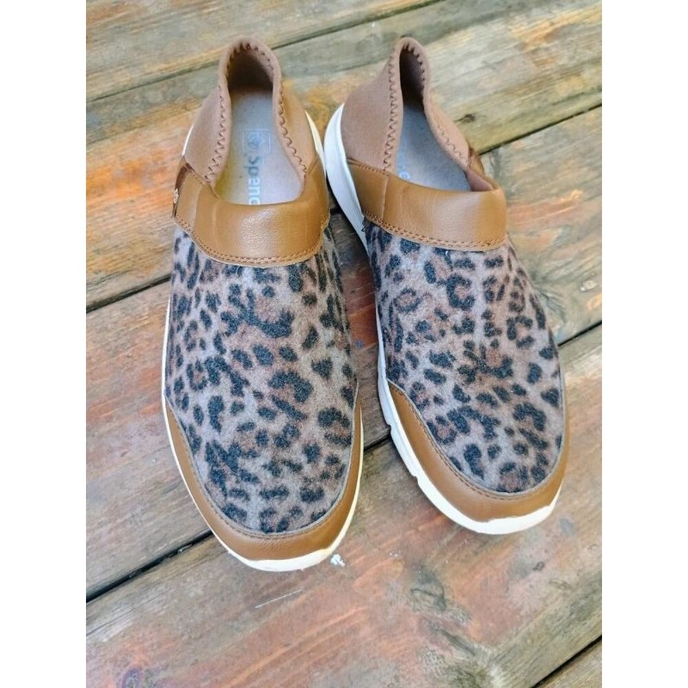 Spenco Cabriolet Slip-On Shoes, Brown Leopard 10 B
